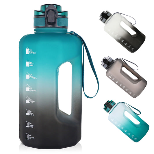 GEMFUL Half Gallon Water Bottle with Time Marker 74oz BPA-Free Leakproof Jug for Gym Workout 2.2L Large Capacity