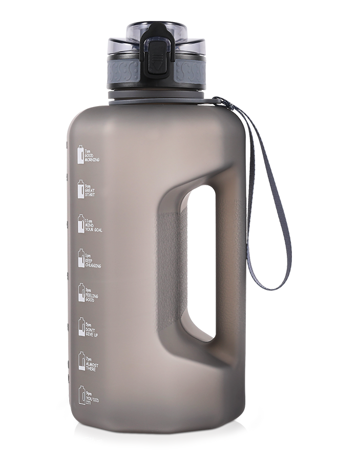 GEMFUL Half Gallon Water Bottle with Time Marker 74oz BPA-Free Leakproof Jug for Gym Workout 2.2L Large Capacity