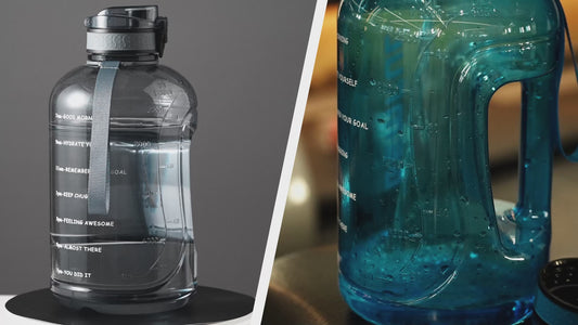 GEMFUL 3 Liter Water Bottle with Straw 101oz BPA-Free Leakproof Time Marker Handle for Gym Sports Large Motivational Jug for Men Women